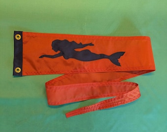 Mermaid Masthead Streamer Navy and Rust TARIFF FREE