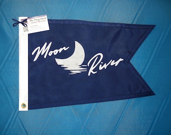 Custom Boat Flag: Personalized Boat Name & Graphic, Sewn Nylon TARIFF FREE