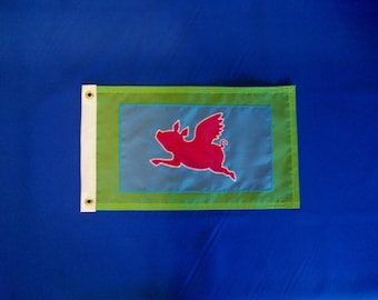 Boat Flag Flying PIG Nautical Gift for Him the flag chick TARIFF FREE