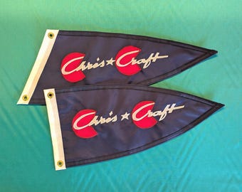 Chris Craft Flag Double Sided Blue for Cruisers Raked OR Straight TARIFF FREE