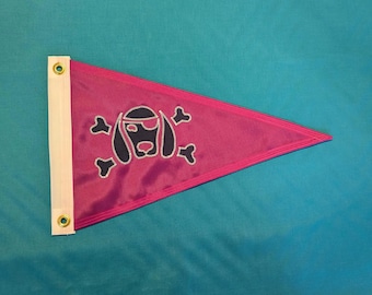 Doggie Pirate Jolly Roger Flag Purple Boat Flag theflagchick