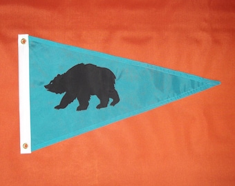 Bear Flag Turquoise and Black Gift for Him theflagchick TARIFF FREE