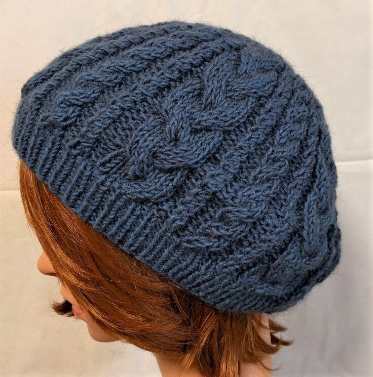 Knitting Pattern aran Beret Etsy