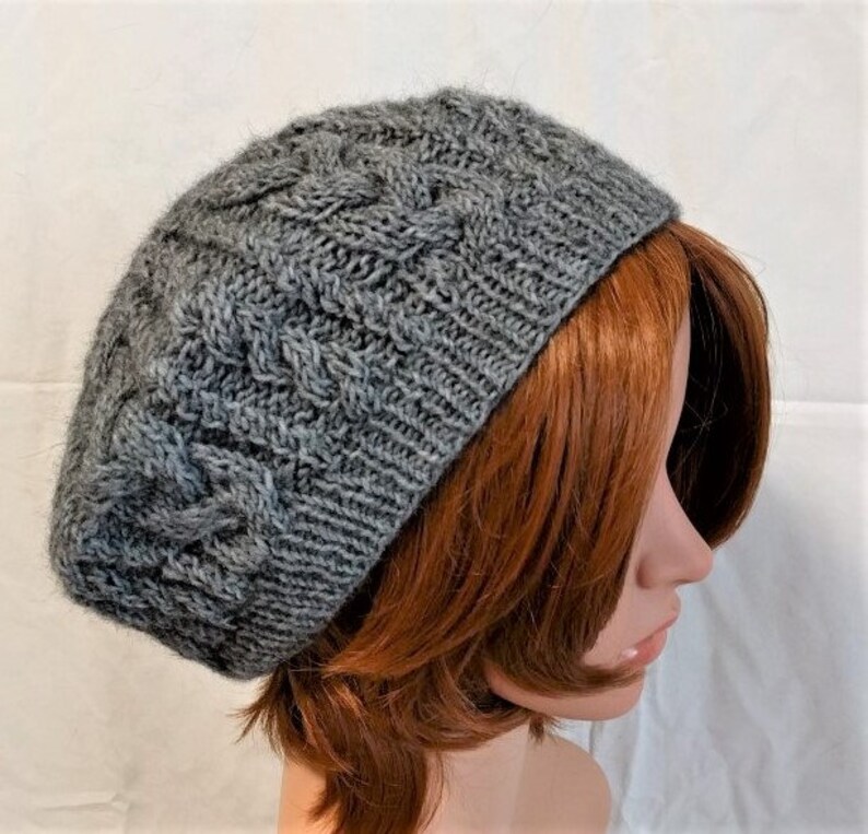 Knitting Pattern aran Beret Etsy