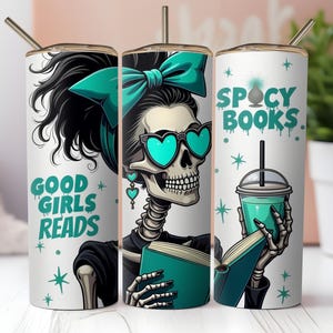 Smut Book Tumbler Wrap: Spicy Skeleton Design (Digital Download)