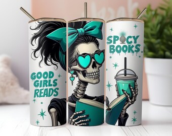 Smut Book Tumbler Wrap: Spicy Skeleton Design (Digital Download)