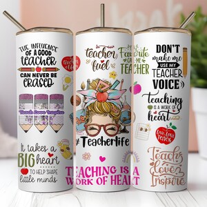 Teacher Tumbler Sublimation, 20 oz Skinny Tumbler PNG, Teacher Wrap Design, Teacher Life Cup, Appreciation Gift, Instant Download