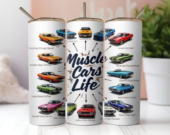 Muscle Car Tumbler Wrap: Vintage Auto PNG Design (Digital Download)