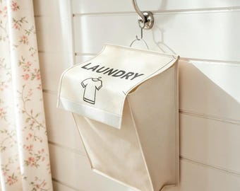 Wall Mounted Laundry Hamper, Foldable Basket, Hanging Clothes Basket, Bathroom Organizer