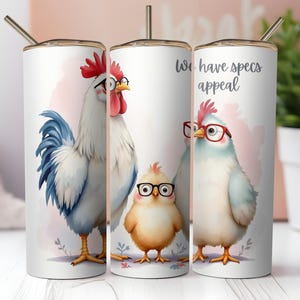 Funny Chicken Tumbler Wrap, Cute 20oz Skinny Tumbler PNG, Farm Animal Sublimation Design, Chicken Lover Tumbler, Digital Download