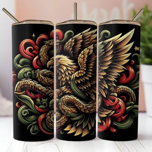 Mexican Flag Tumbler Wrap, Patriotic Mexico Sublimation Design, 20oz Skinny Tumbler PNG, Digital Download, Straight Wrap