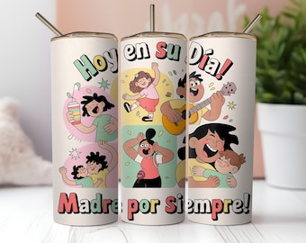Spanish Mom Tumbler: Madre Para Siempre 20oz Skinny Tumbler (PNG Download)