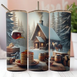 Sugar Shack Becher PNG, Ahornsirup Skinny Tumbler, Frühlingssublimationsdesign, Pferde PNG, 20 oz digitaler Download