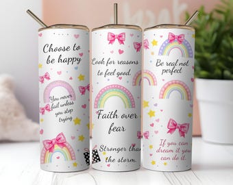 Affirmation Tumbler Wrap: Kokette Regenbogen Design (PNG Download)
