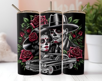 Valentine Chicano La Sad Girl 20oz Tumbler Wrap, Valentine Skinny