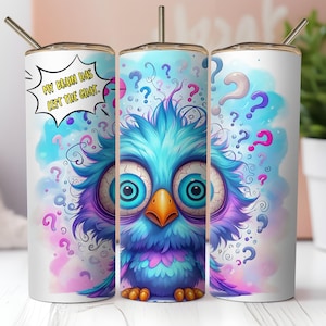Envoltura para vaso con pájaro divertido, sublimación de pájaro de dibujos animados, vaso delgado de 20 oz PNG, vaso con frase atrevida, diseño de taza sarcástico, descarga digital