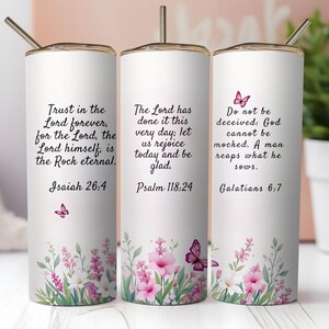 Bible Verse Tumbler Wrap: Christian Scripture Design (PNG Digital Download)