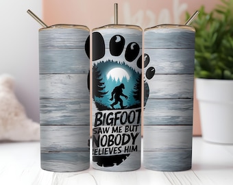 Envoltura de vaso Bigfoot PNG: Diseño de sublimación de Sasquatch (archivo digital)