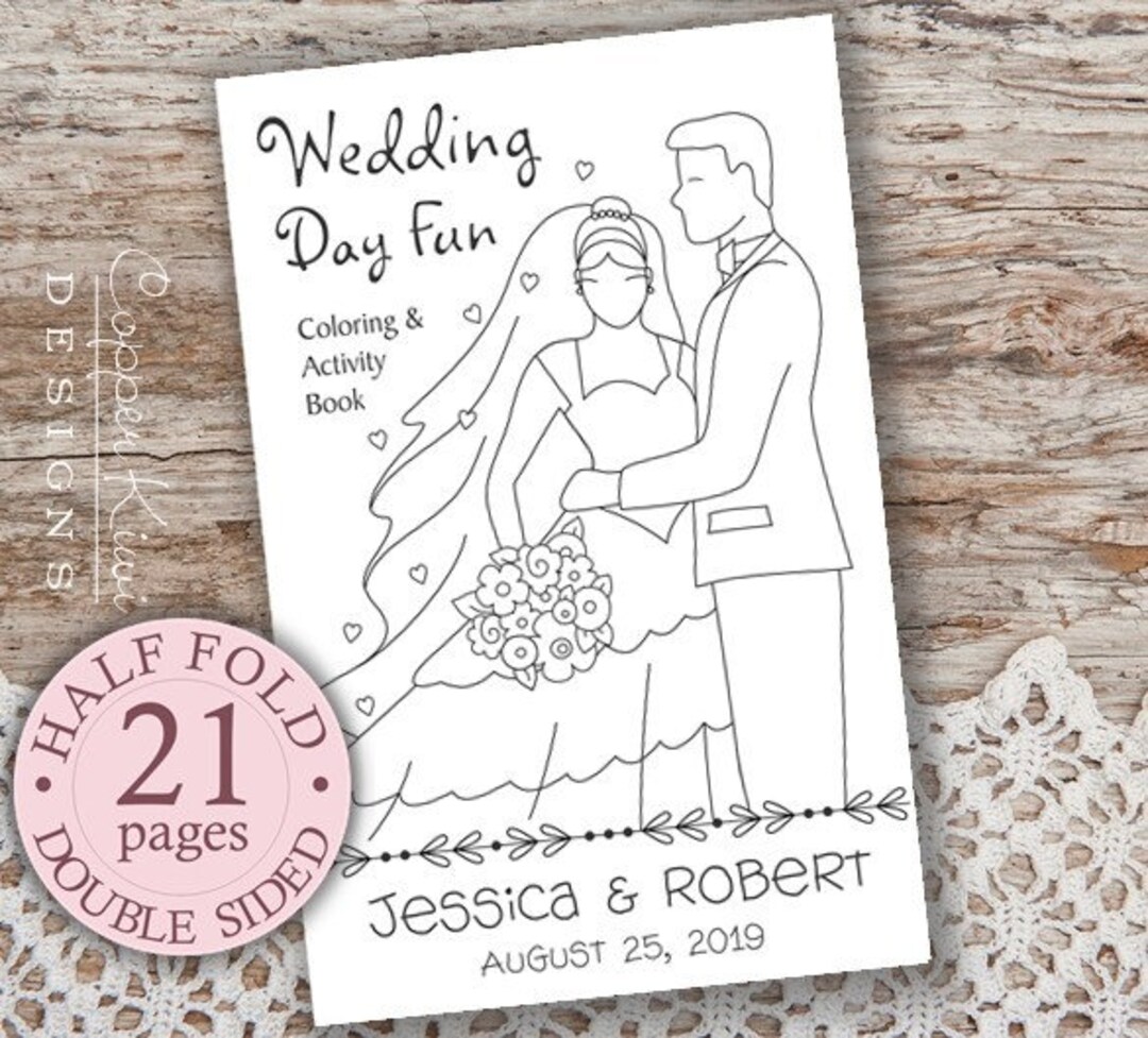 Wedding Coloring Book - Kids Wedding Favors - Personalized &amp; Printable ...