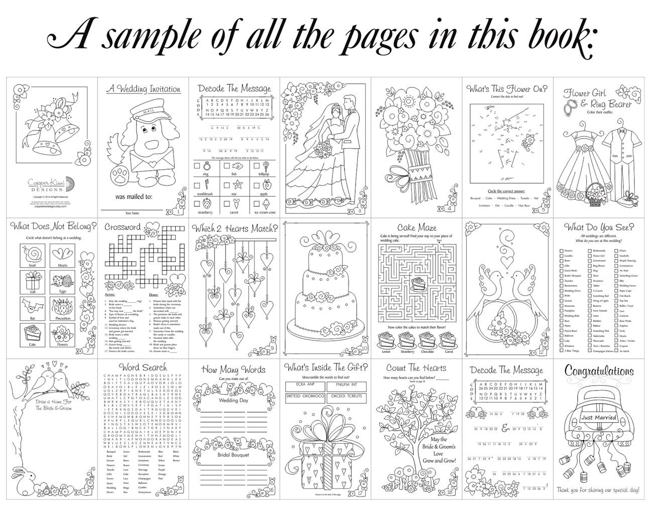 Wedding Coloring Book Kids Wedding Favors Personalized &amp; - Etsy