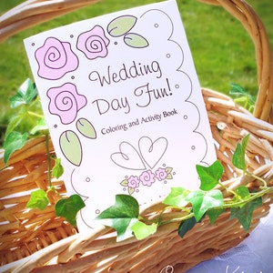 Wedding Coloring Book - Kids Wedding Favors - Personalized & Printable PDF Wedding Activity Book - Half Fold Book