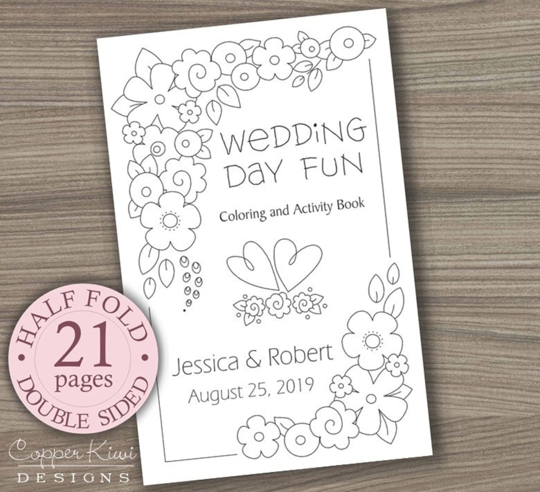 Wedding Coloring Book - Kids Wedding Favors - Personalized & Printable ...