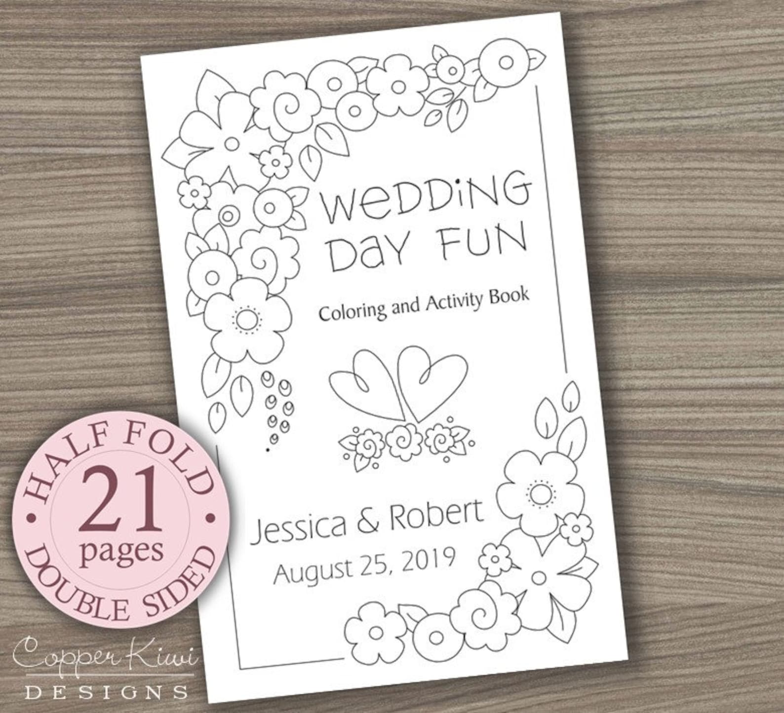 Wedding Coloring Book Kids Wedding Favors Personalized &amp; - Etsy