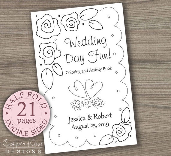 Download Wedding Coloring Book Kids Wedding Favors Personalized Etsy