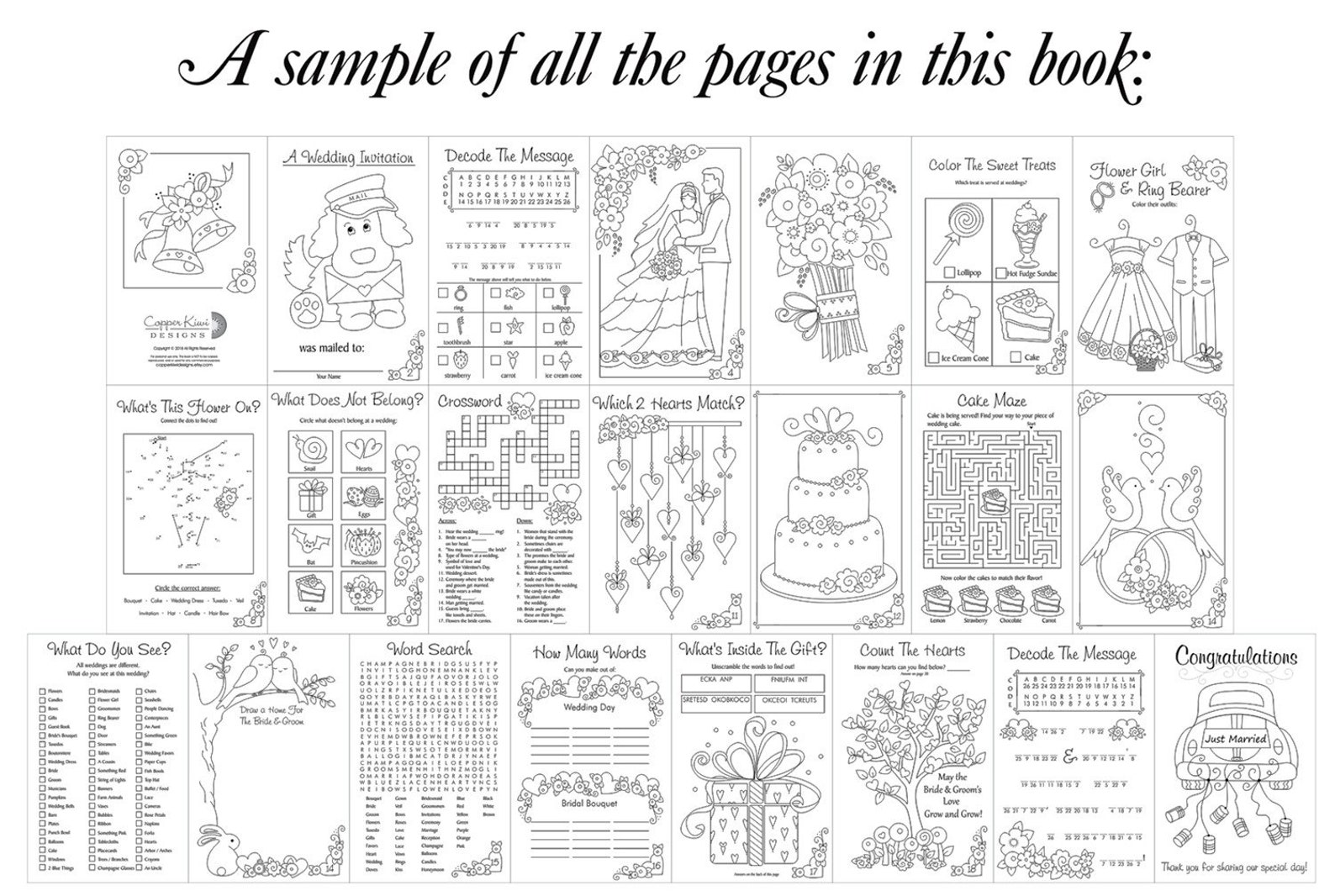 Wedding Coloring Book Kids Wedding Favors Wedding Activity - Etsy