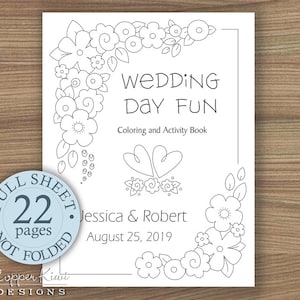 Libro da colorare per matrimoni - Bomboniere per bambini - Libro di attività nuziali - Personalizzato e stampabile Scarica PDF - Formato foglio intero