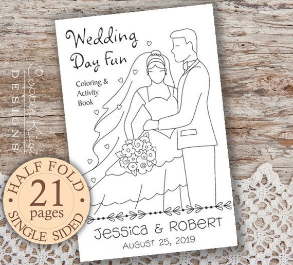 Download Wedding Coloring Book Kids Wedding Favors Personalized Etsy