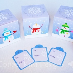 Printable Gift Boxes - Snowman Set