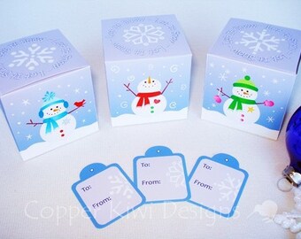 Printable Gift Boxes - Snowman Set