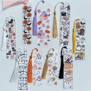 Halloween Acrylic Bookmark with Tassel, Spooky Season Reader Gift