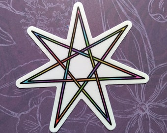 Fairy Star Sticker, Colorful Vinyl Fae Star Sticker, Witchy Cottagecore Laptop Decal RESTOCKED