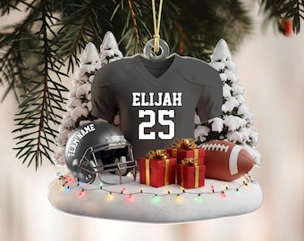 Personalisierte Fußball Ornament 2025: Jersey & Helm Ornament