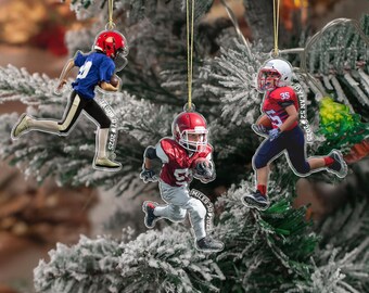 Personalisierter Fußball Anhänger 2025: Acryl Spieler Figur, Weihnachtsgeschenk für Kinder