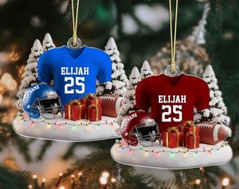 Personalized Football Ornaments 2025: Acrylic Jersey & Helmet Ornament