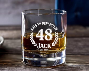 Personalized Photo Engraved Whiskey Glass | Custom Father's Day Gift
