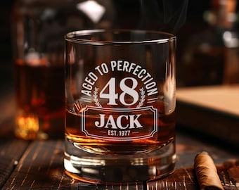 Personalized Photo Engraved Whiskey Glass | Custom Father's Day Gift