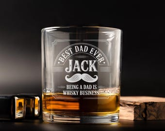 Engraved Photo Whiskey Glass | Personalized Father's Day Gift