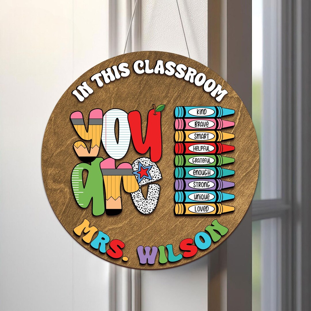 Teacher Door Hanger | Personalized 3D Sign | Appreciation Gift | Custom ...