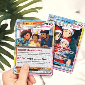 Personalized Poke Card, Custom Anniversary Gifts 2025, Custom Photo Anime Couple Gift, Custom Photo Trading Card, Family Gifts, Trading Card