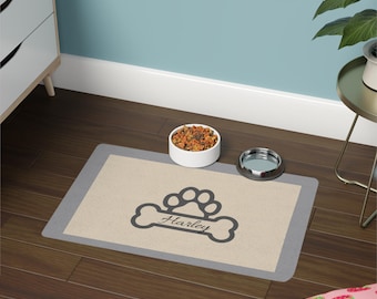 Personalized Pet Food Mat: Waterproof, Non-Slip Dog & Cat Bowl Placemat
