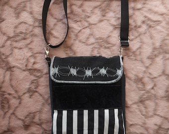 Borsa da cintura punk patchwork Barbwire