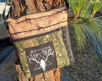 Barbed Wire Camo Skull Bag Adjustable