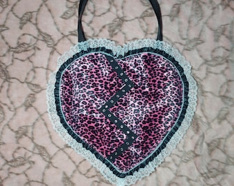 Borsa tote rosa leopardata Heart Breaker
