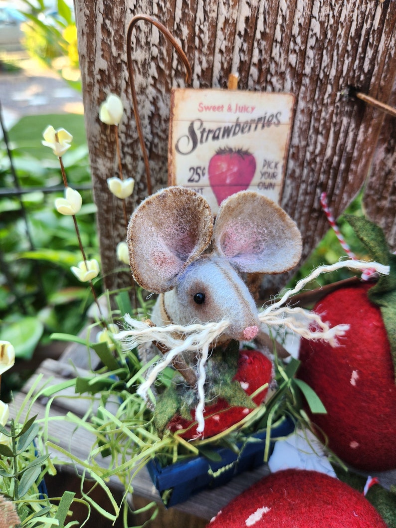 Primitive Mice with Strawberry in basket image 1