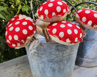 Primitive Polkadot Mushrooms on Sticks