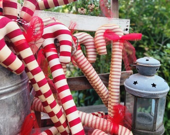 Primitive Candy Cane Ornament Christmas Decor